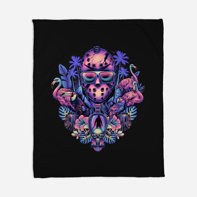 Tropical Camper-none fleece blanket-glitchygorilla