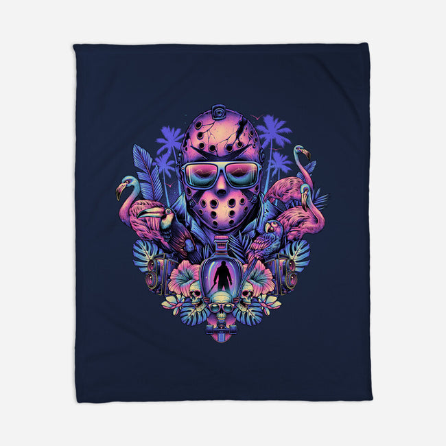 Tropical Camper-none fleece blanket-glitchygorilla
