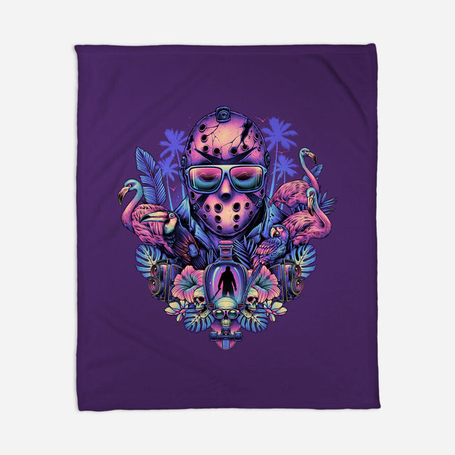 Tropical Camper-none fleece blanket-glitchygorilla