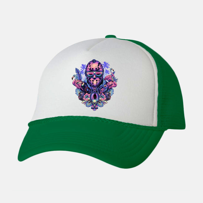 Tropical Camper-unisex trucker hat-glitchygorilla