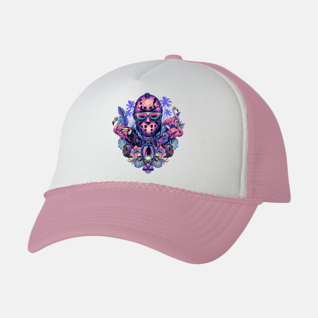 Tropical Camper-unisex trucker hat-glitchygorilla
