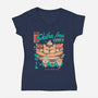 Shiba Inu Flavors-womens v-neck tee-eduely