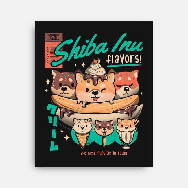 Shiba Inu Flavors-none stretched canvas-eduely