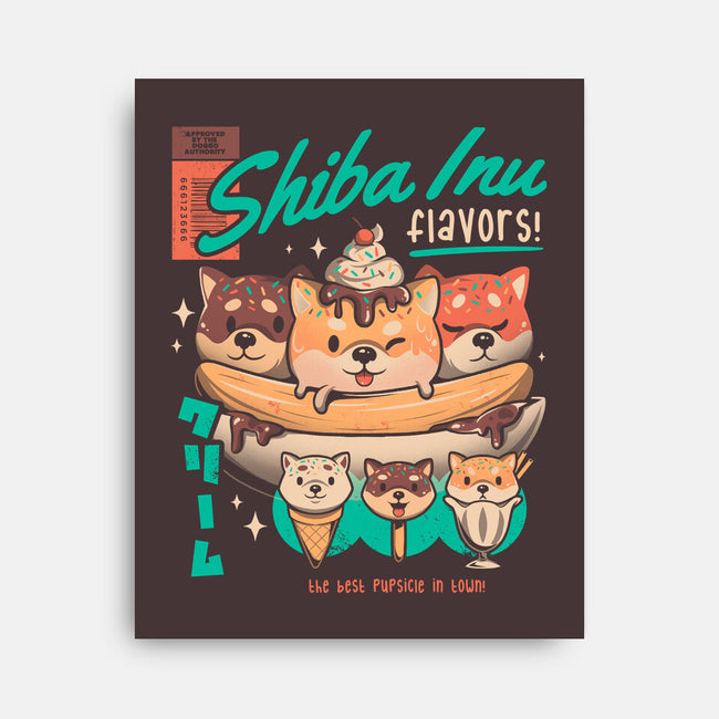 Shiba Inu Flavors-none stretched canvas-eduely