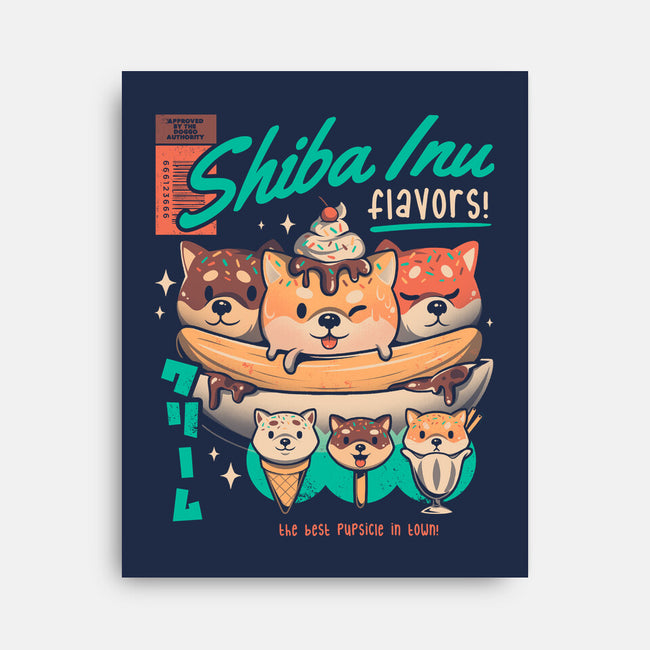 Shiba Inu Flavors-none stretched canvas-eduely