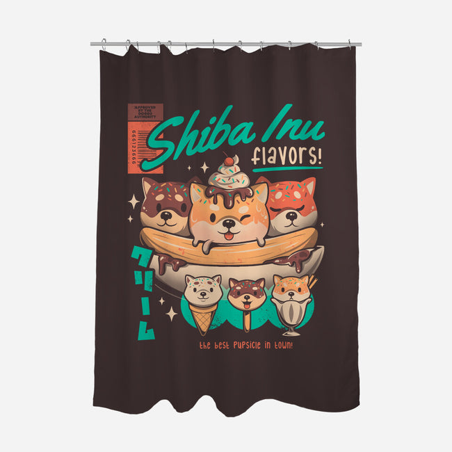 Shiba Inu Flavors-none polyester shower curtain-eduely