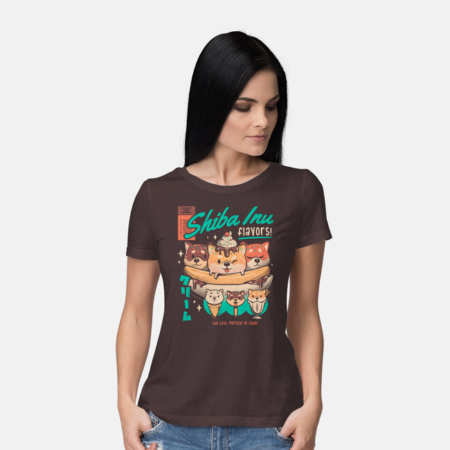 Shiba Inu Flavors-womens basic tee-eduely