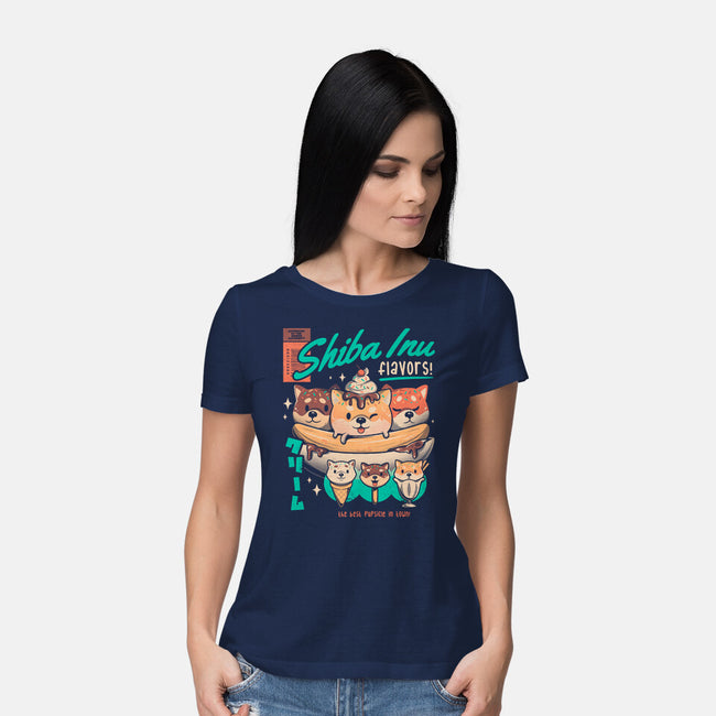 Shiba Inu Flavors-womens basic tee-eduely