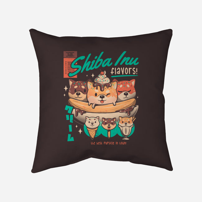 Shiba Inu Flavors-none removable cover w insert throw pillow-eduely
