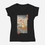 Neko Boat In Edo-womens v-neck tee-vp021