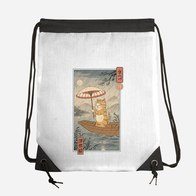 Neko Boat In Edo-none drawstring bag-vp021