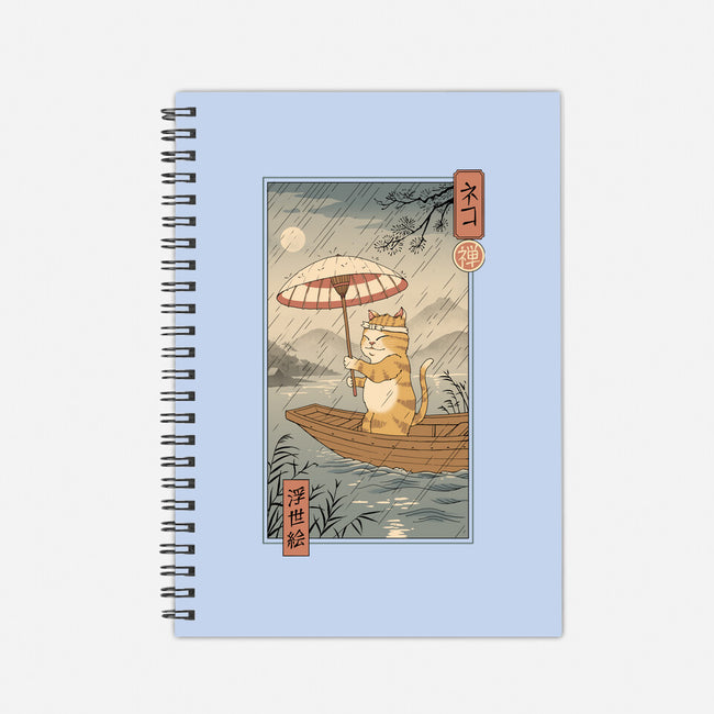 Neko Boat In Edo-none dot grid notebook-vp021