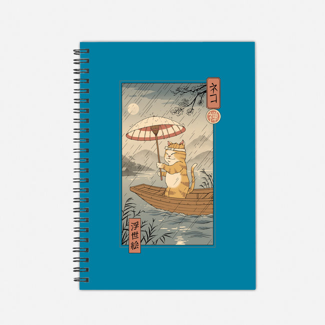 Neko Boat In Edo-none dot grid notebook-vp021