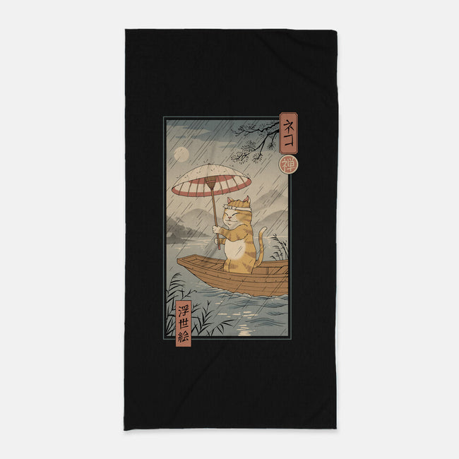 Neko Boat In Edo-none beach towel-vp021