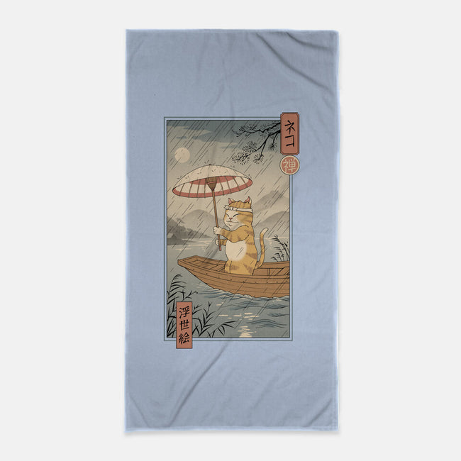 Neko Boat In Edo-none beach towel-vp021