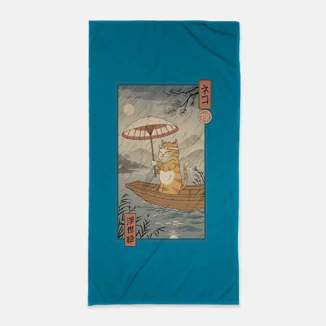 Neko Boat In Edo-none beach towel-vp021