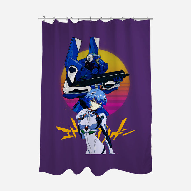 Retro Eva 00 And Rei-none polyester shower curtain-rondes