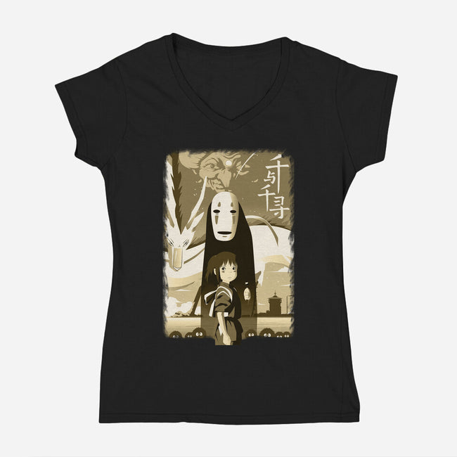 Spirit Land-womens v-neck tee-rondes