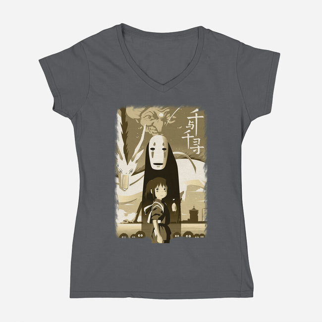 Spirit Land-womens v-neck tee-rondes