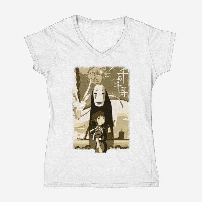 Spirit Land-womens v-neck tee-rondes