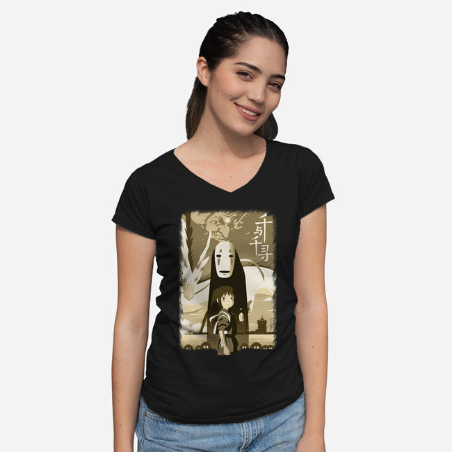 Spirit Land-womens v-neck tee-rondes