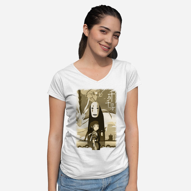 Spirit Land-womens v-neck tee-rondes