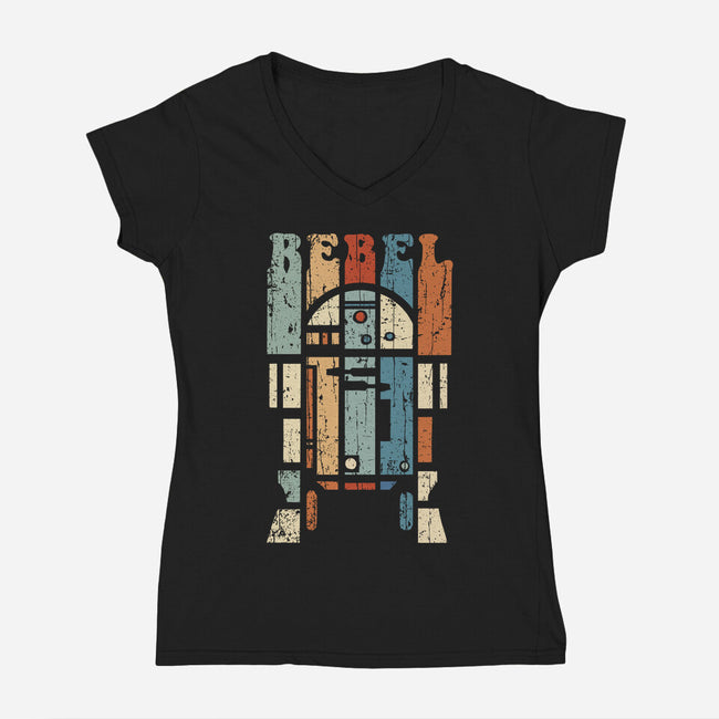 Rebel Droid-womens v-neck tee-kg07