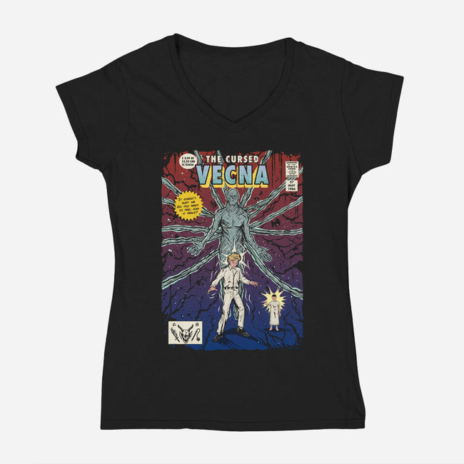 The Cursed Vecna-womens v-neck tee-Green Devil