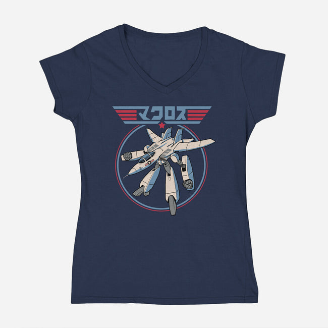 VF-1 Maverick-womens v-neck tee-vp021
