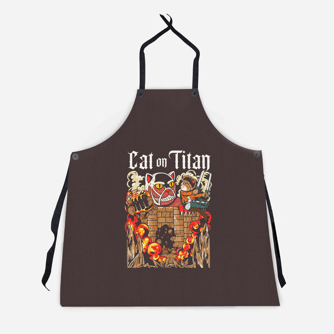 A Cat On Titan-unisex kitchen apron-rondes
