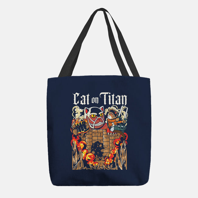A Cat On Titan-none basic tote bag-rondes