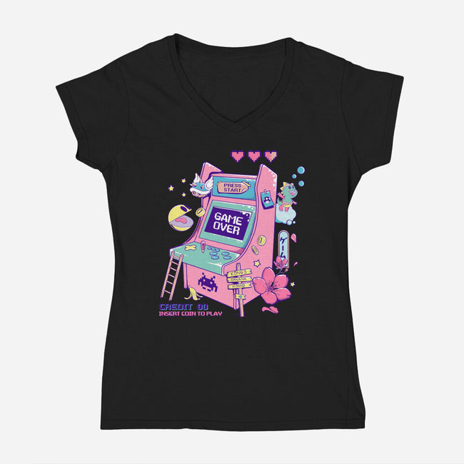 Retro Arcade-womens v-neck tee-leepianti