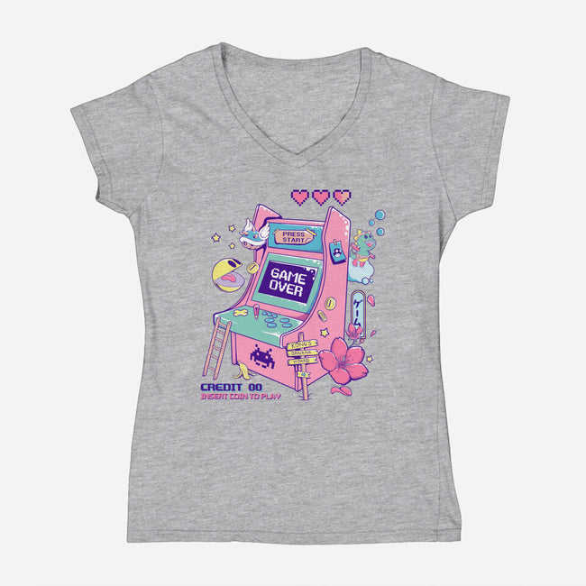 Retro Arcade-womens v-neck tee-leepianti