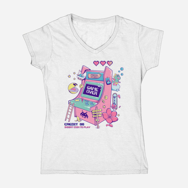 Retro Arcade-womens v-neck tee-leepianti