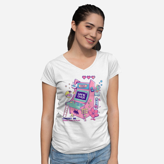 Retro Arcade-womens v-neck tee-leepianti