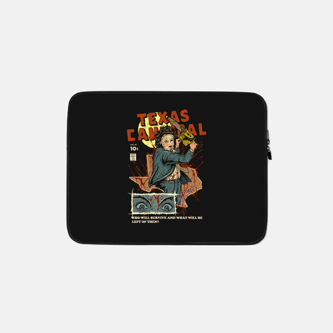 Texas Cannibal-none zippered laptop sleeve-Green Devil