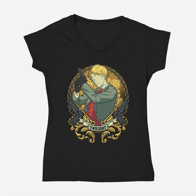Twilight-womens v-neck tee-Astrobot Invention