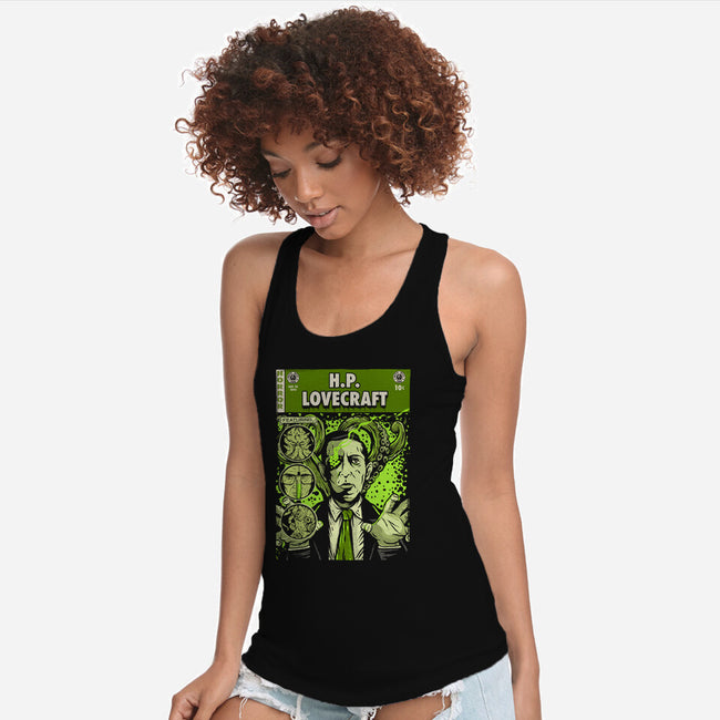 Tales Of Lovecraft-womens racerback tank-Green Devil