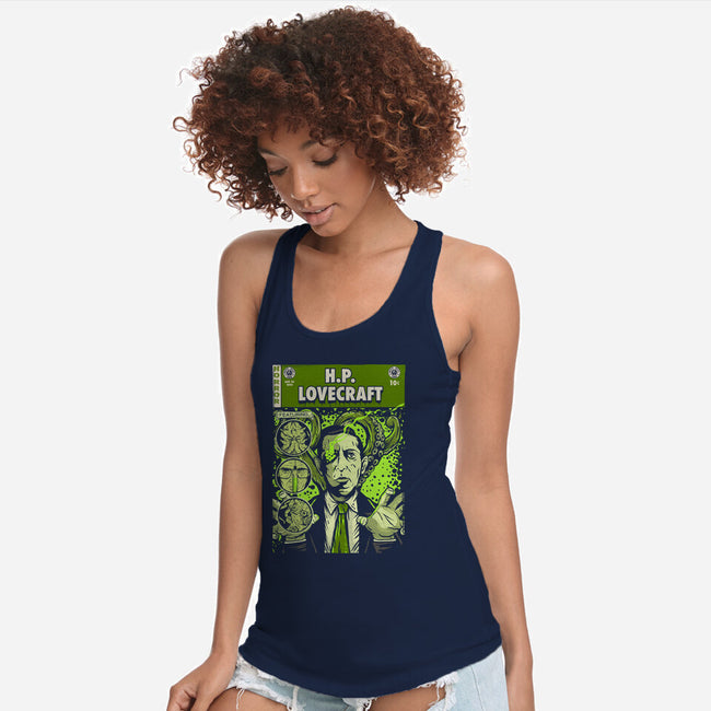 Tales Of Lovecraft-womens racerback tank-Green Devil