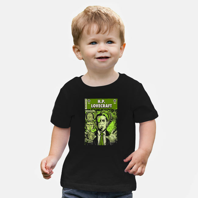 Tales Of Lovecraft-baby basic tee-Green Devil