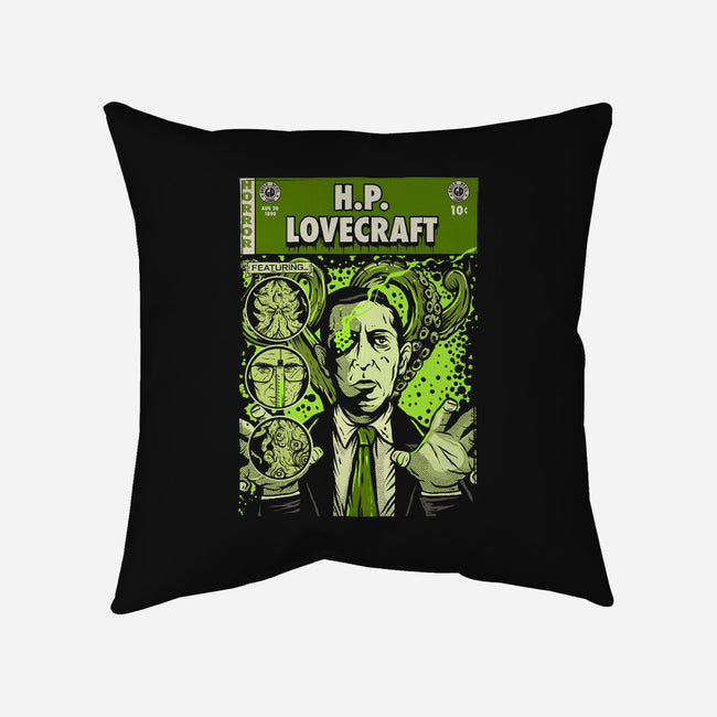 Tales Of Lovecraft-none removable cover w insert throw pillow-Green Devil