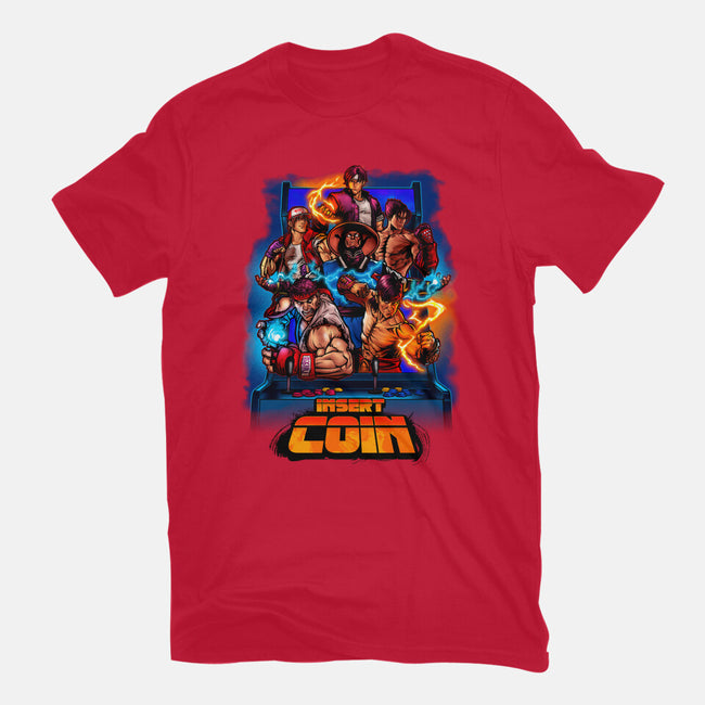 Insert Coin Retro Gaming-mens heavyweight tee-Conjura Geek