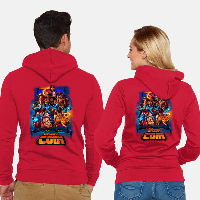 Insert Coin Retro Gaming-unisex zip-up sweatshirt-Conjura Geek