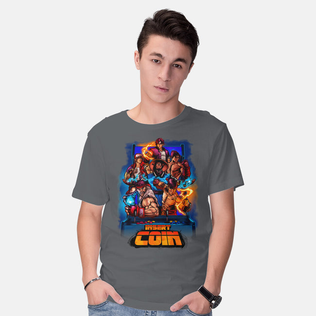 Insert Coin Retro Gaming-mens basic tee-Conjura Geek