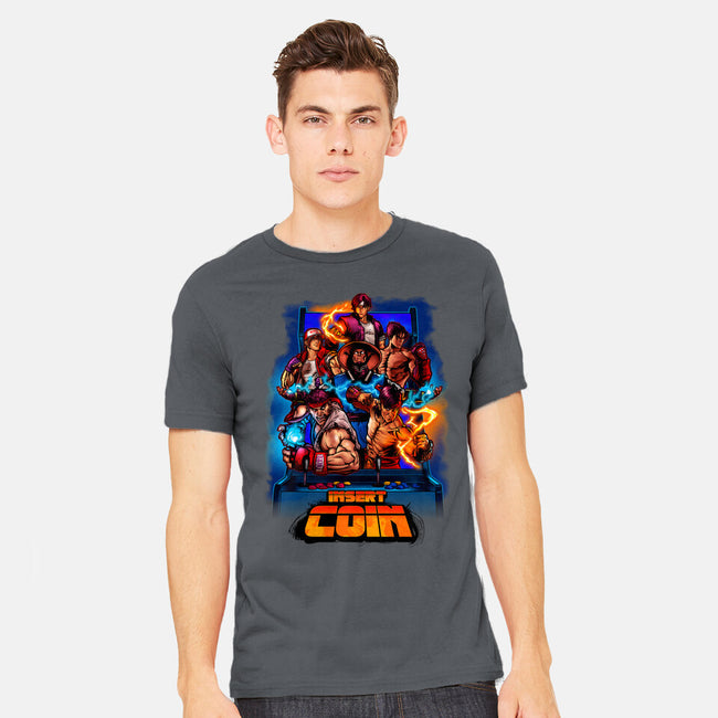 Insert Coin Retro Gaming-mens heavyweight tee-Conjura Geek