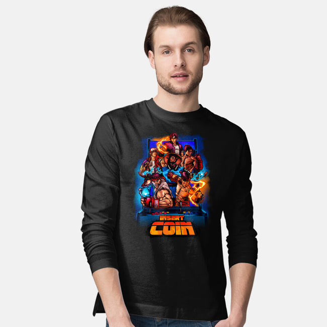 Insert Coin Retro Gaming-mens long sleeved tee-Conjura Geek