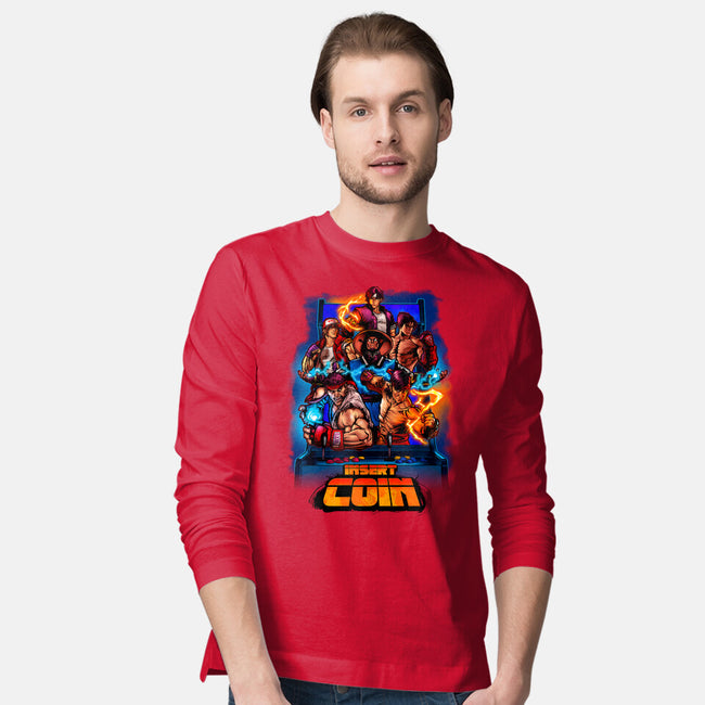 Insert Coin Retro Gaming-mens long sleeved tee-Conjura Geek