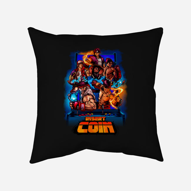 Insert Coin Retro Gaming-none removable cover w insert throw pillow-Conjura Geek