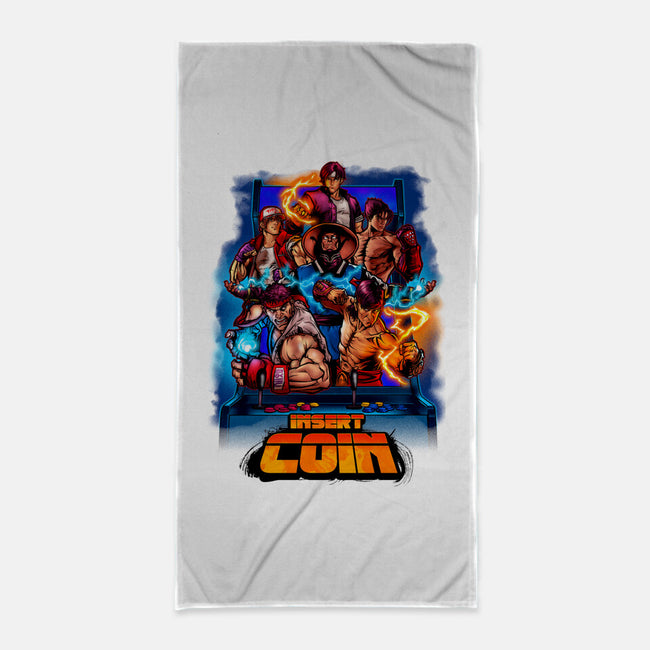 Insert Coin Retro Gaming-none beach towel-Conjura Geek