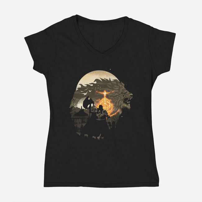 Godfrey Night-womens v-neck tee-dandingeroz